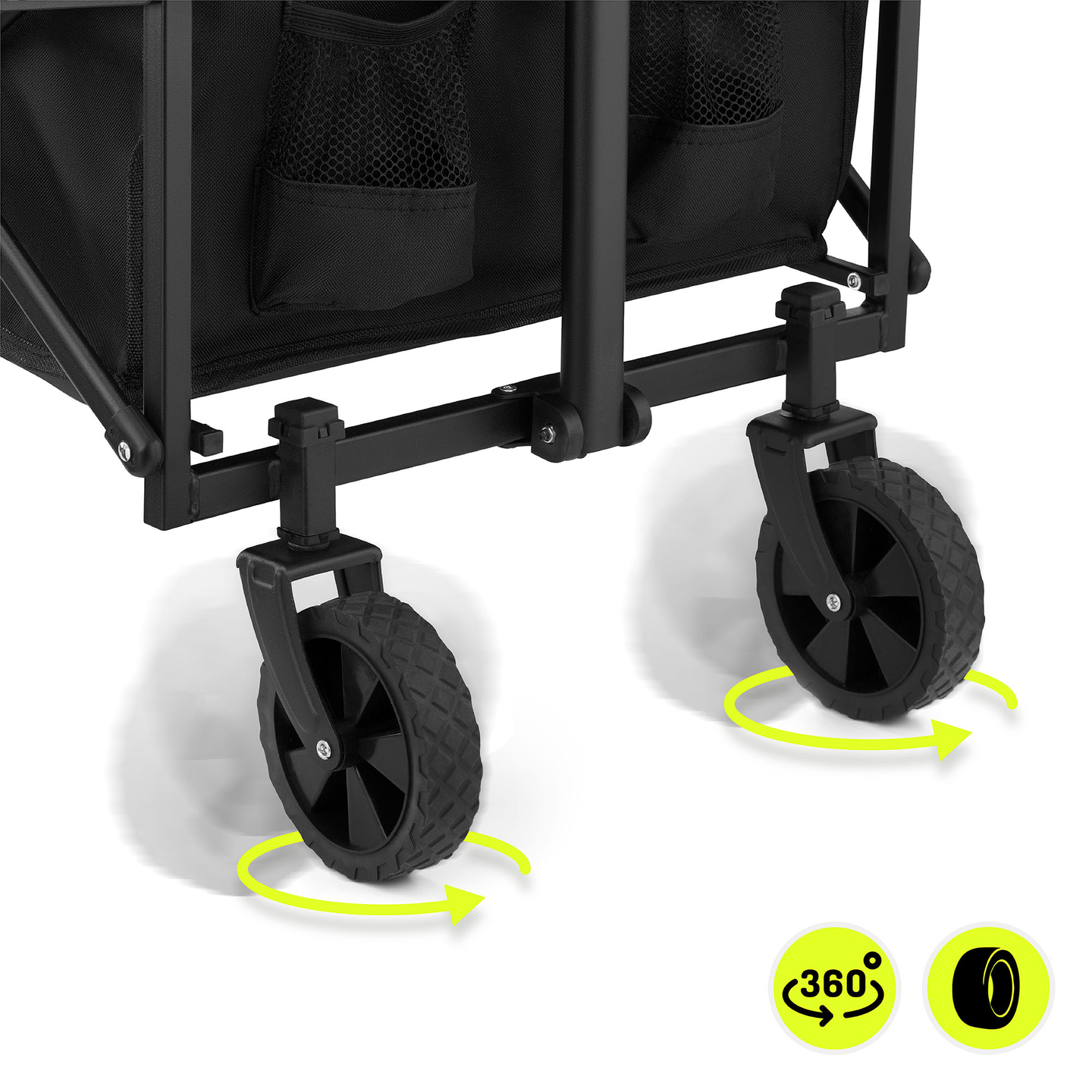 HyperMotion saliekamais pludmales ratiņkrēsls - melns, 80 kg