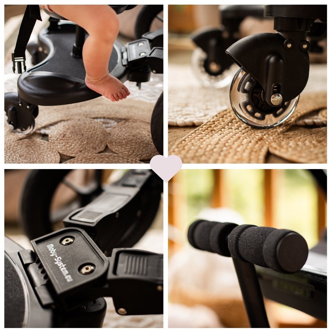 MR BUGGY ratiņkrēsla pagarinājums ar sēdekli - LED riteņi