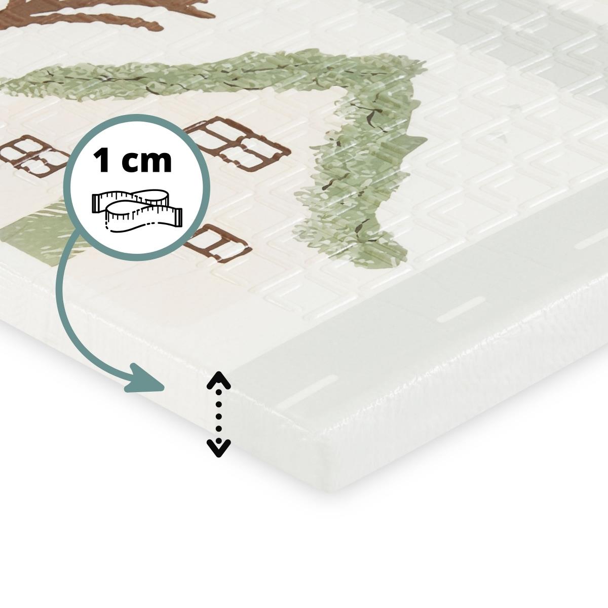 Abpusēji salokāms putuplasta paklājiņš 180 x 120 x 1cm - Charming Town/Sand Beige