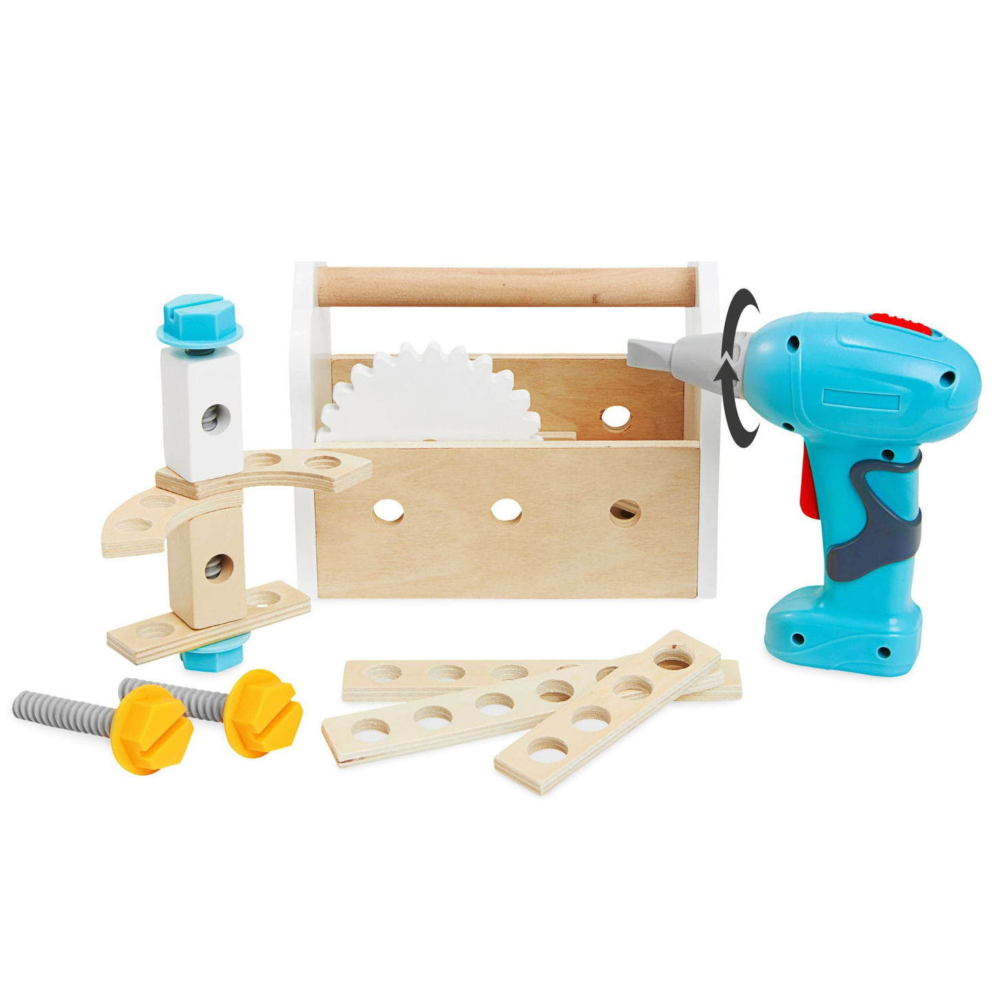 XXL Liela koka darbnīca ar instrumentiem - DIY komplekts, 74 elementi