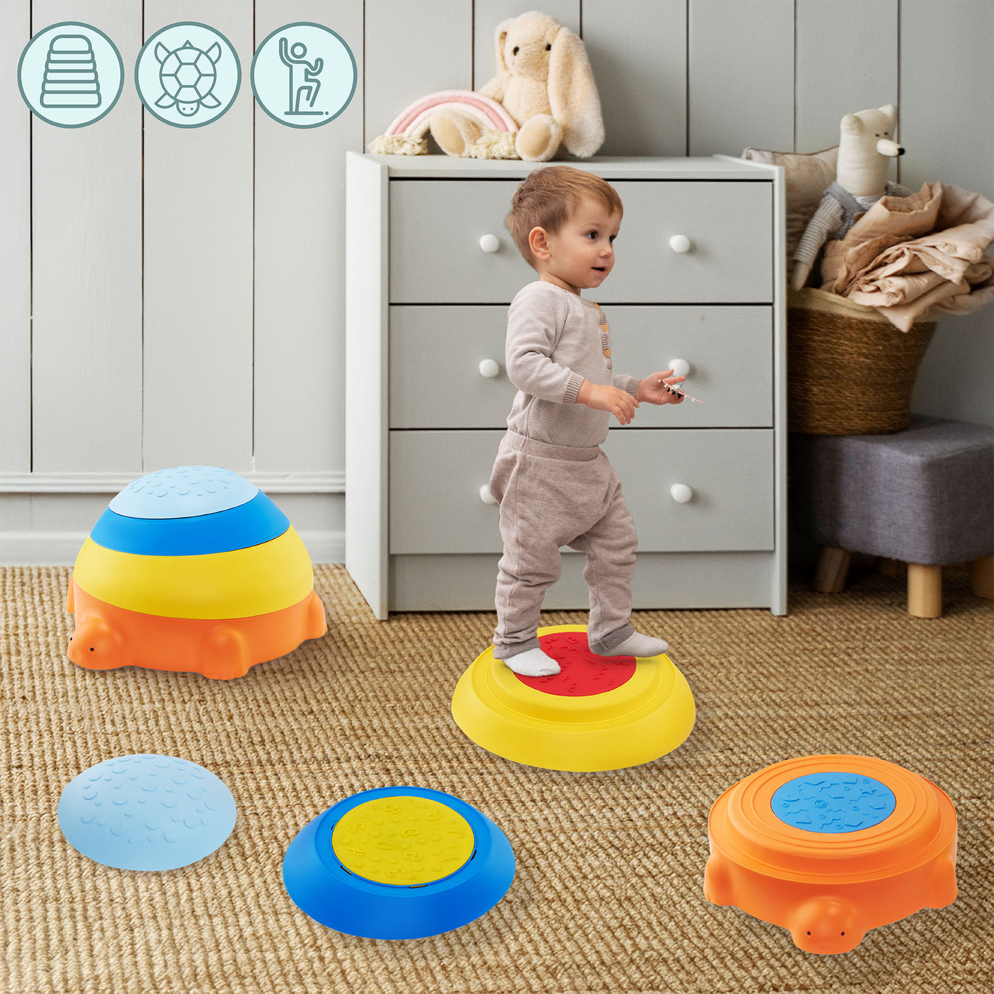 Sensorā taka bērniem - Krāsains bruņurupucis