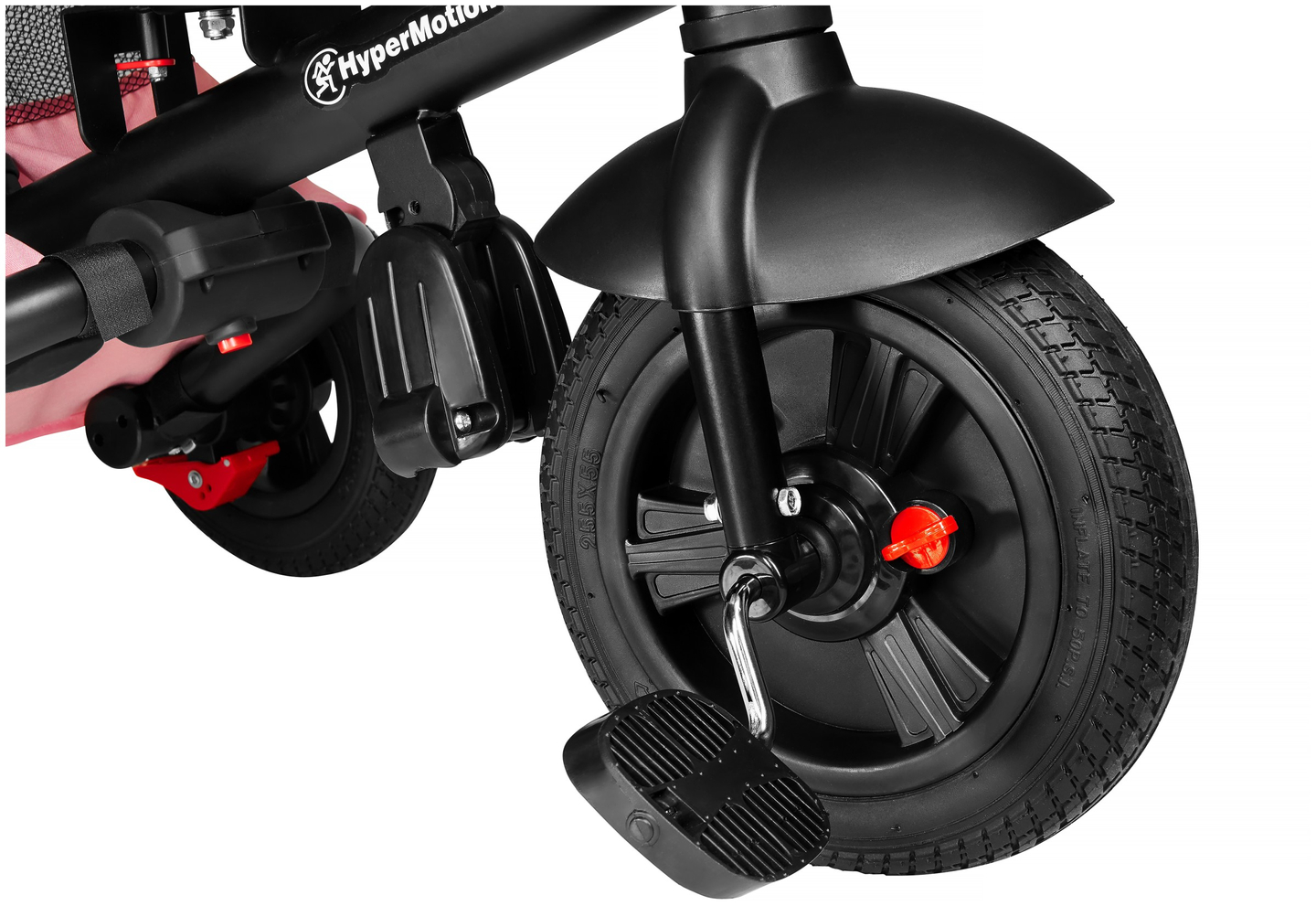 Tobi Velar trīsritenis + lietus plēve - rozā krāsā