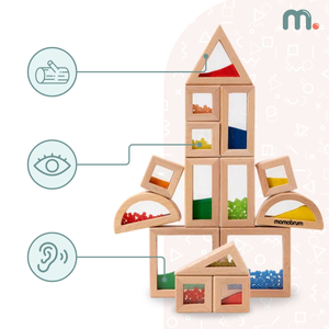 Koka sensoro klucīšu komplekts ar dažādiem pildījumiem - 15 gab