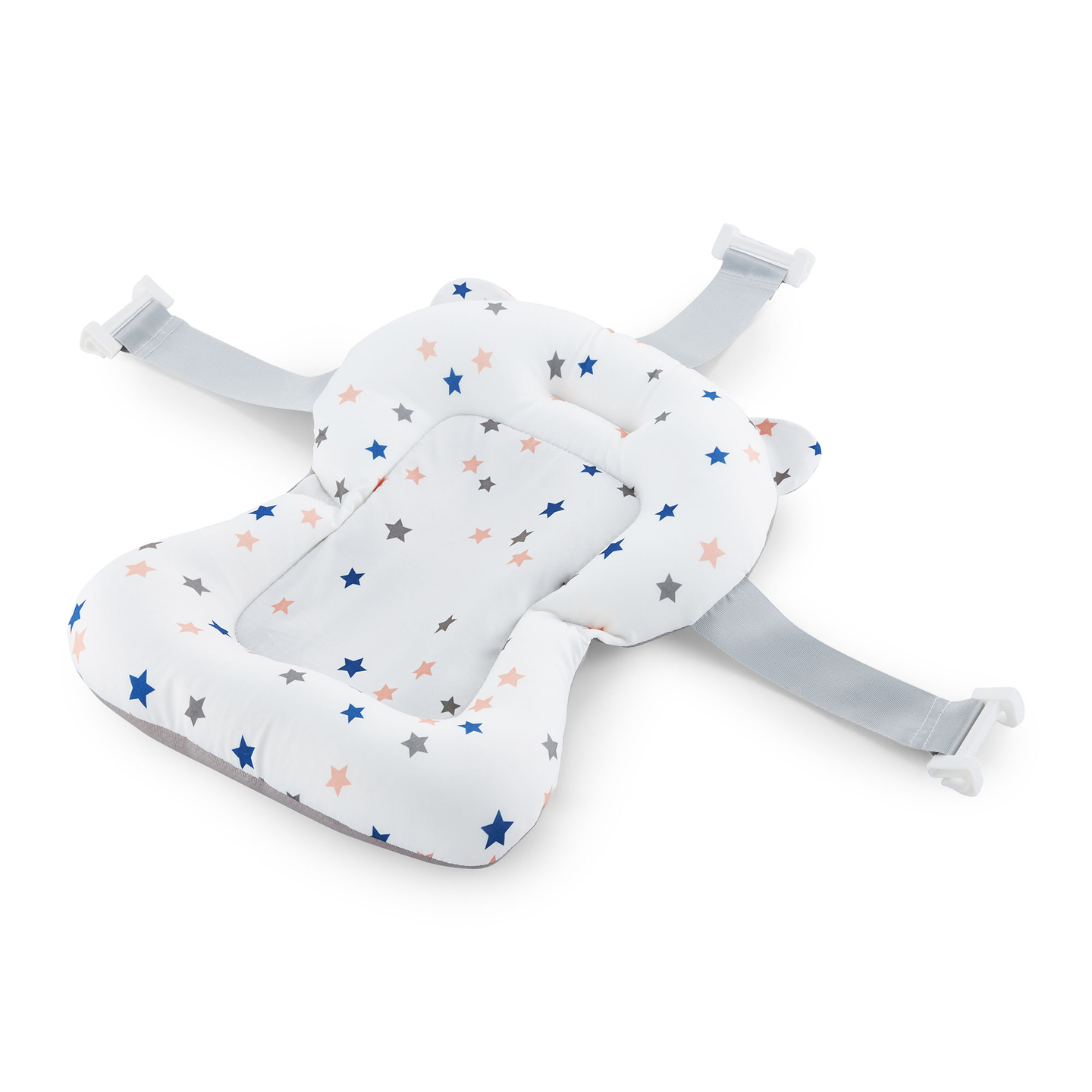 Saliekama vanniņa zīdaiņiem ar termometru, ieliktni un statīvu - krāsa netīri rozā