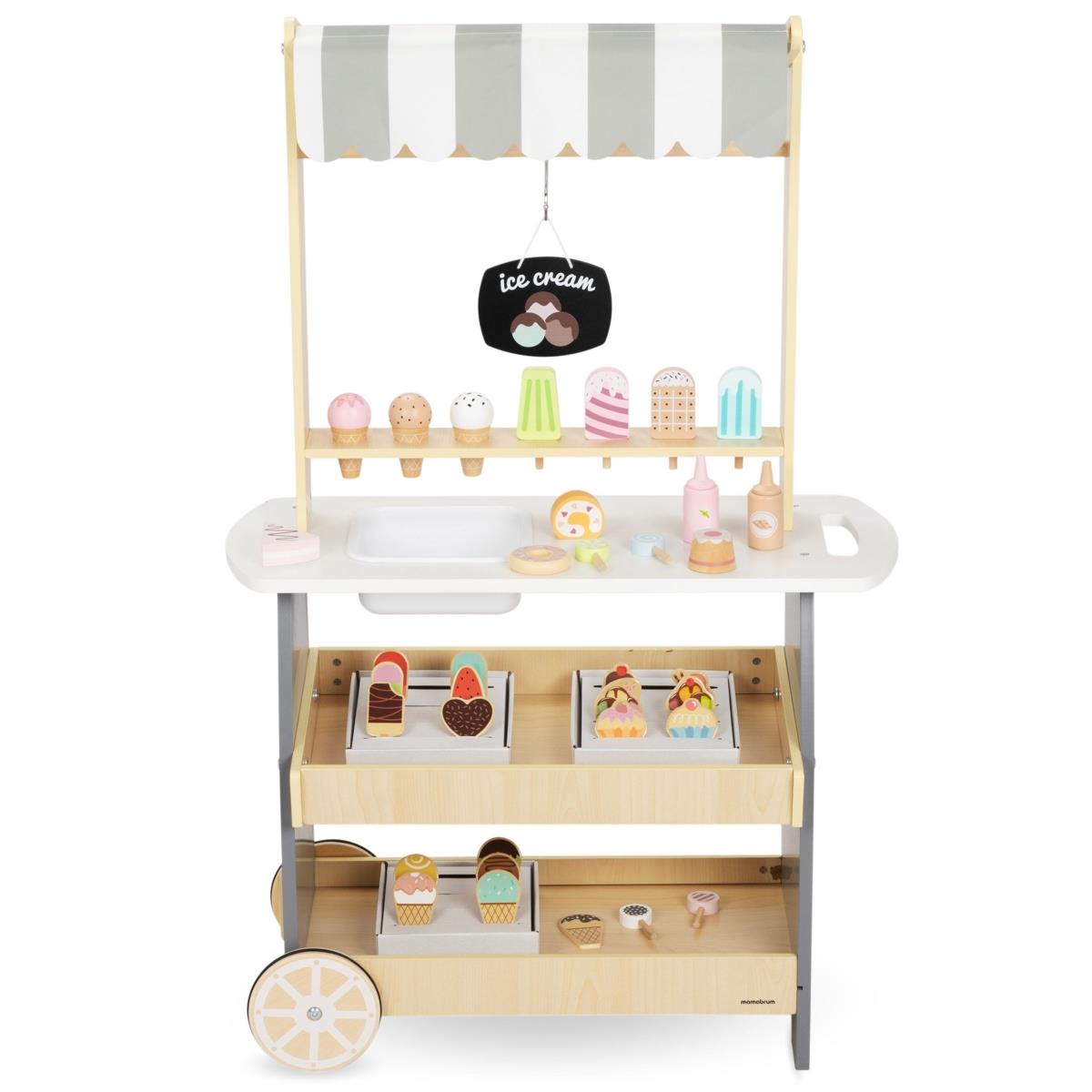 Koka saldējuma salons uz riteņiem - saldējuma ratiņi