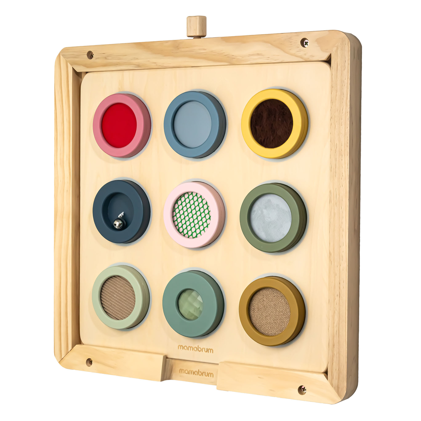 Koka Montessori sensoriskā tāfele – 9 tekstūras taustes maņas atklāšanai un attīstīšanai