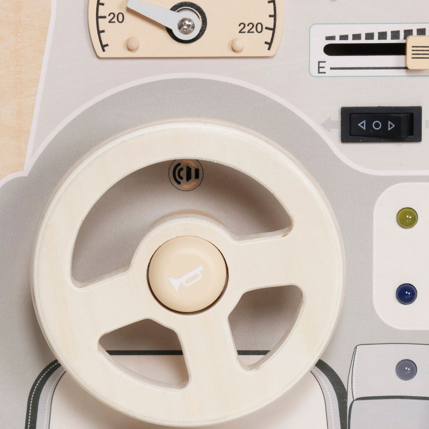 Montessori koka spēļu dēlis maziem bērniem - automašīnas instrumentu panelis