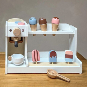 Koka saldējuma salons ar kafijas automātu - kafejnīca ar piederumiem