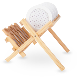 Koka virtuves piederumi ar podiņu žāvētāju - komplekts bērniem