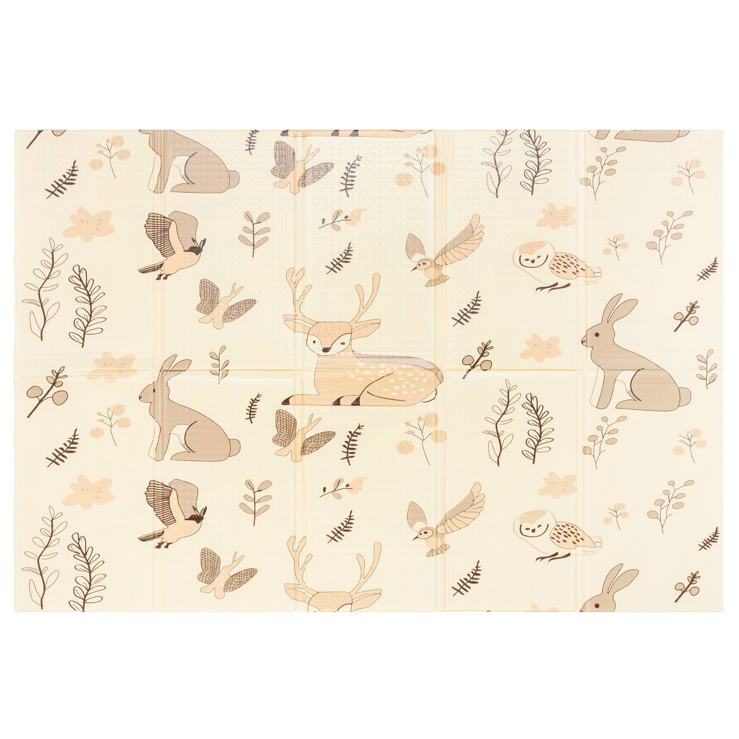 Divpusējs salokāms putuplasta paklājiņš 180 x 120 x 1cm - Magic Forest/Autumn Streets - boho