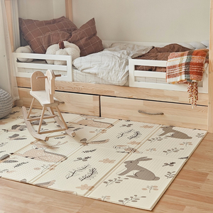 Divpusējs salokāms putuplasta paklājiņš 180 x 120 x 1cm - Magic Forest/Autumn Streets - boho