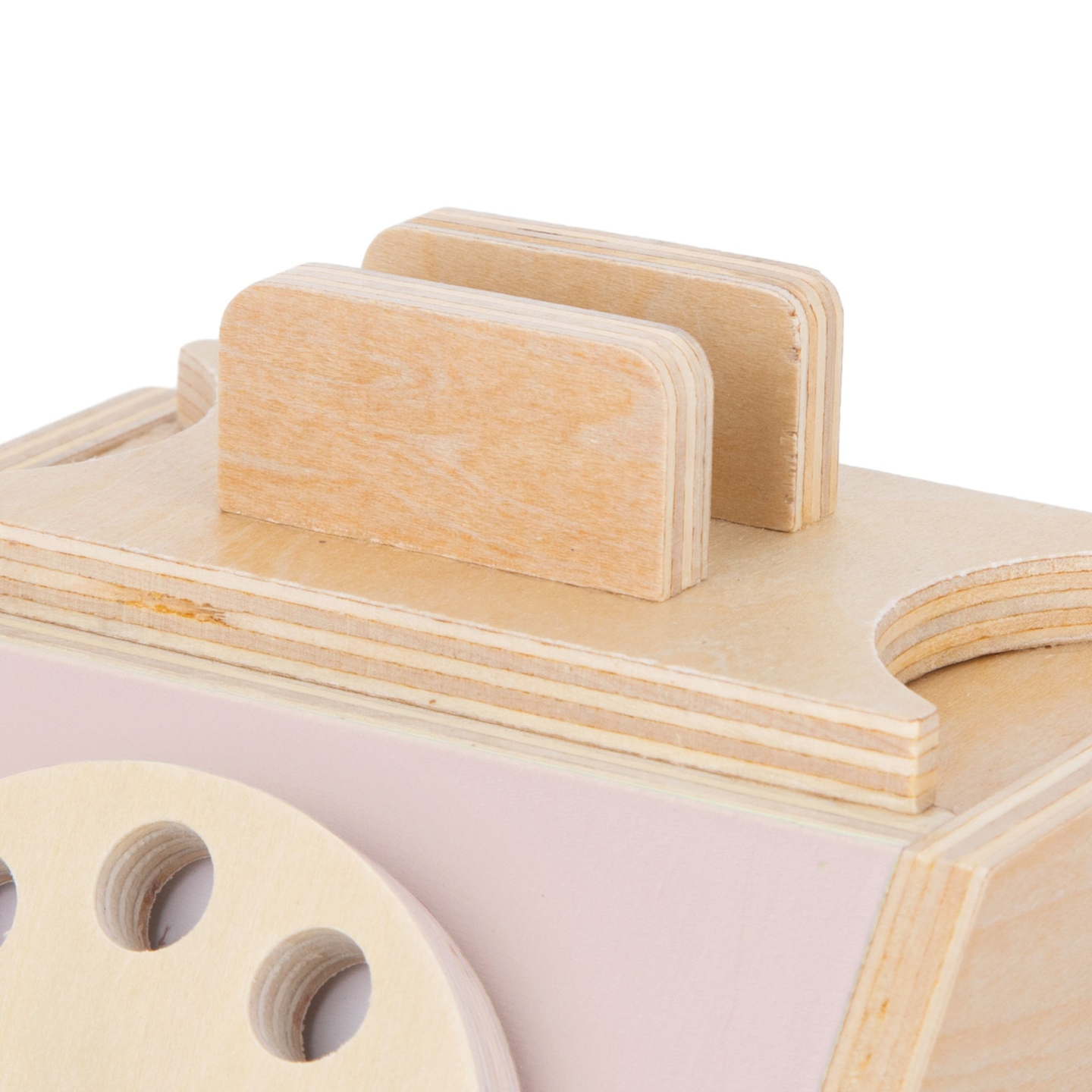 Retro koka telefons - pasteļrozā krāsā