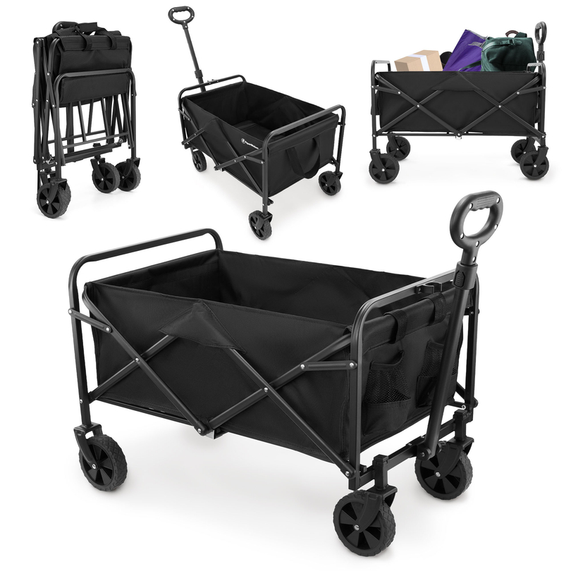 HyperMotion saliekamais pludmales ratiņkrēsls - melns, 80 kg