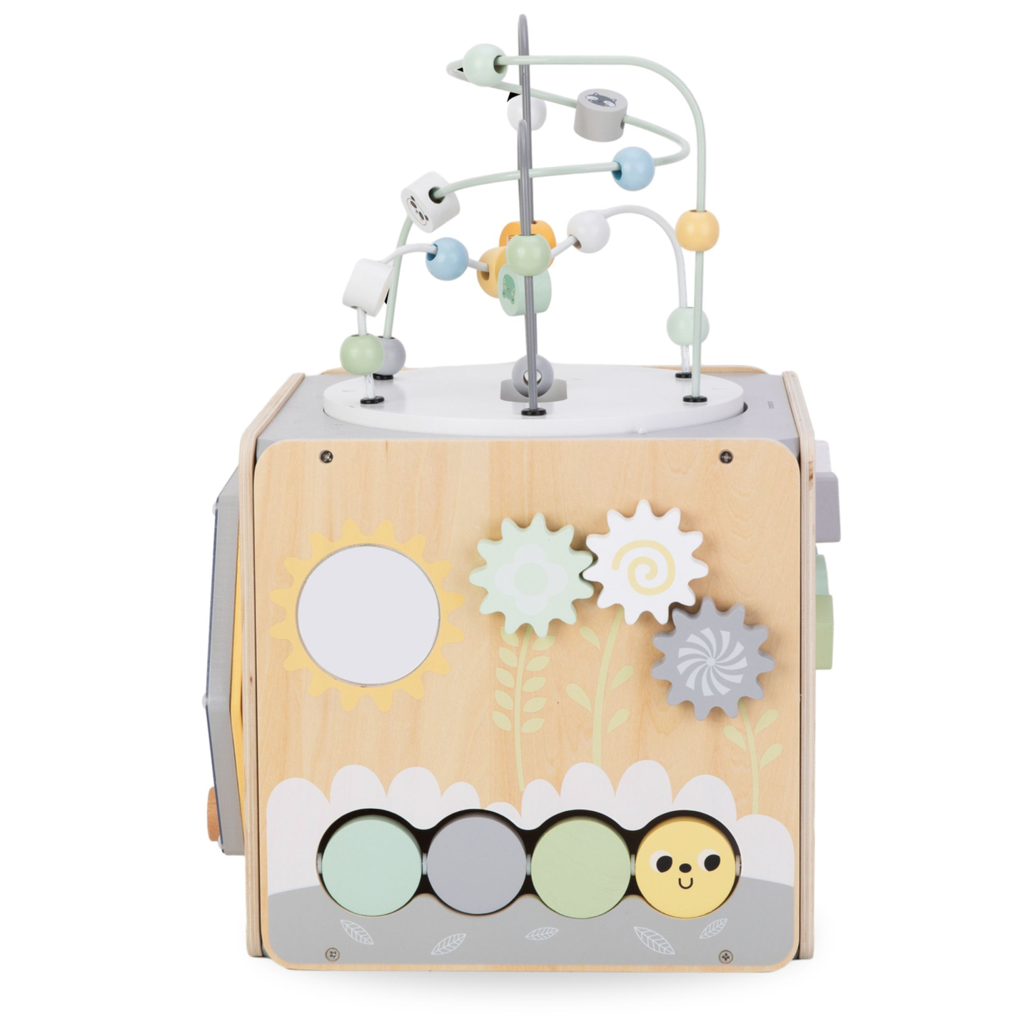 Liels koka aktivitāšu kubs ar cilpu - Montessori