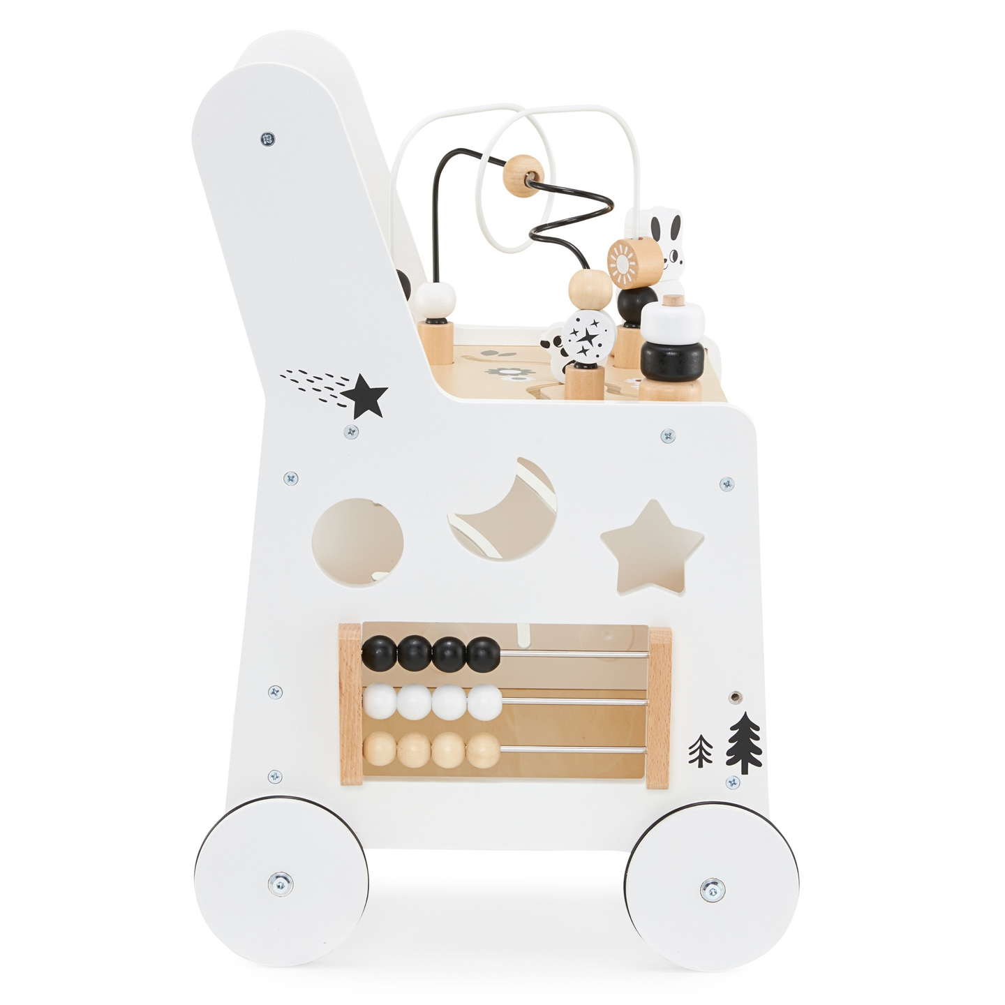 6in1 koka bērnu ratiņi, staigulītis ar mācību galda funkciju