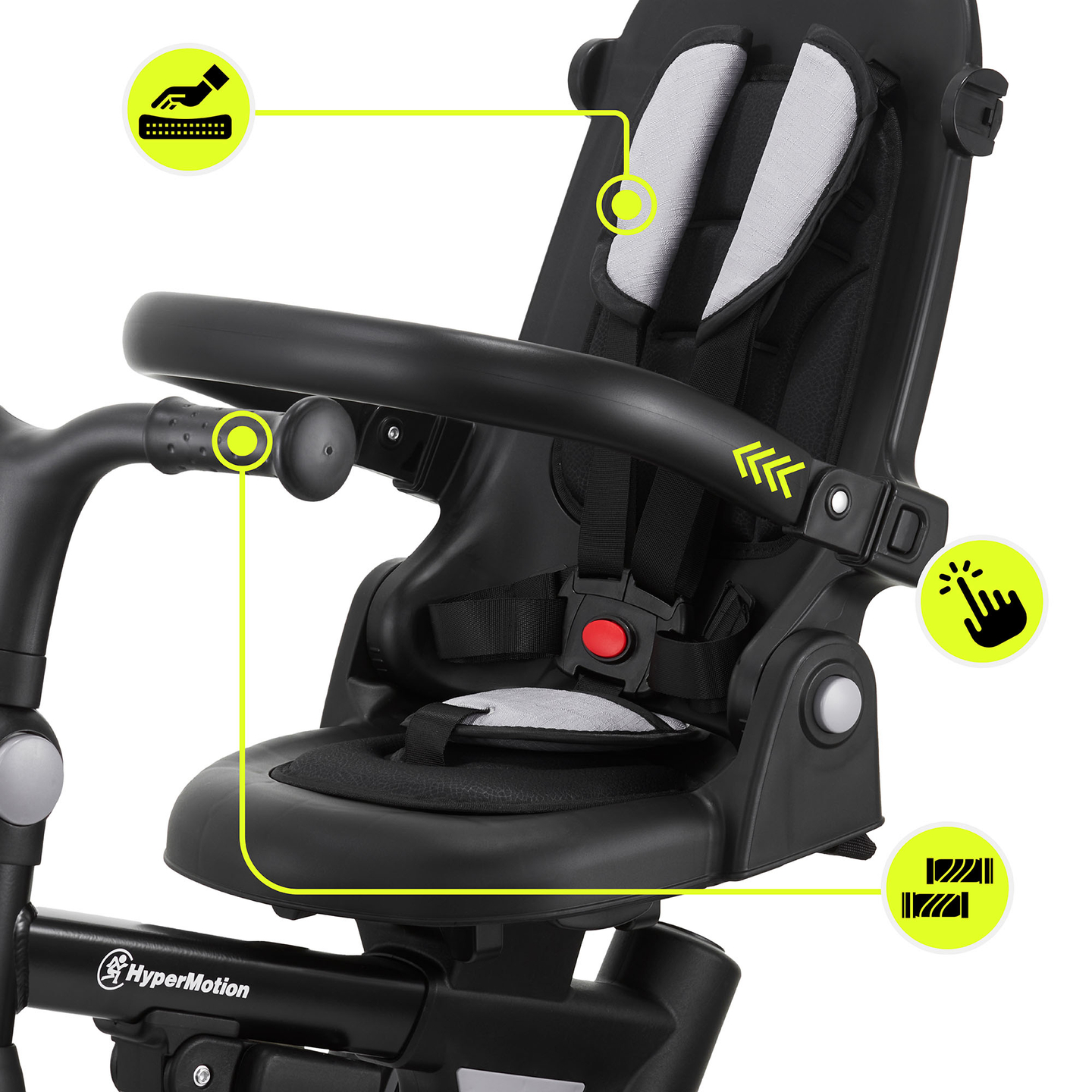 8in1 daudzfunkcionāls trīsritenis TOBI FOREST - pelēks