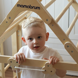 Koka iekštelpu rotaļu laukums bērniem - mājiņa ar kāpnēm un slidkalniņu