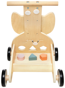 Koka daudzfunkcionāls stūmējs - stūmējs - ratiņi ar klučiem - Pūce