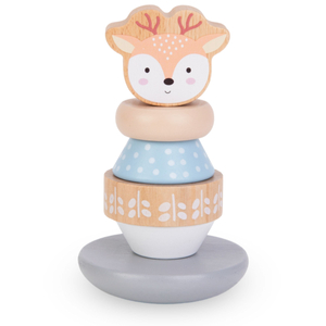 Koka rotaļlietu komplekts - krāsains pārīšu komplekts, piramīda "Brieži", šķirotājs "Pingvīns