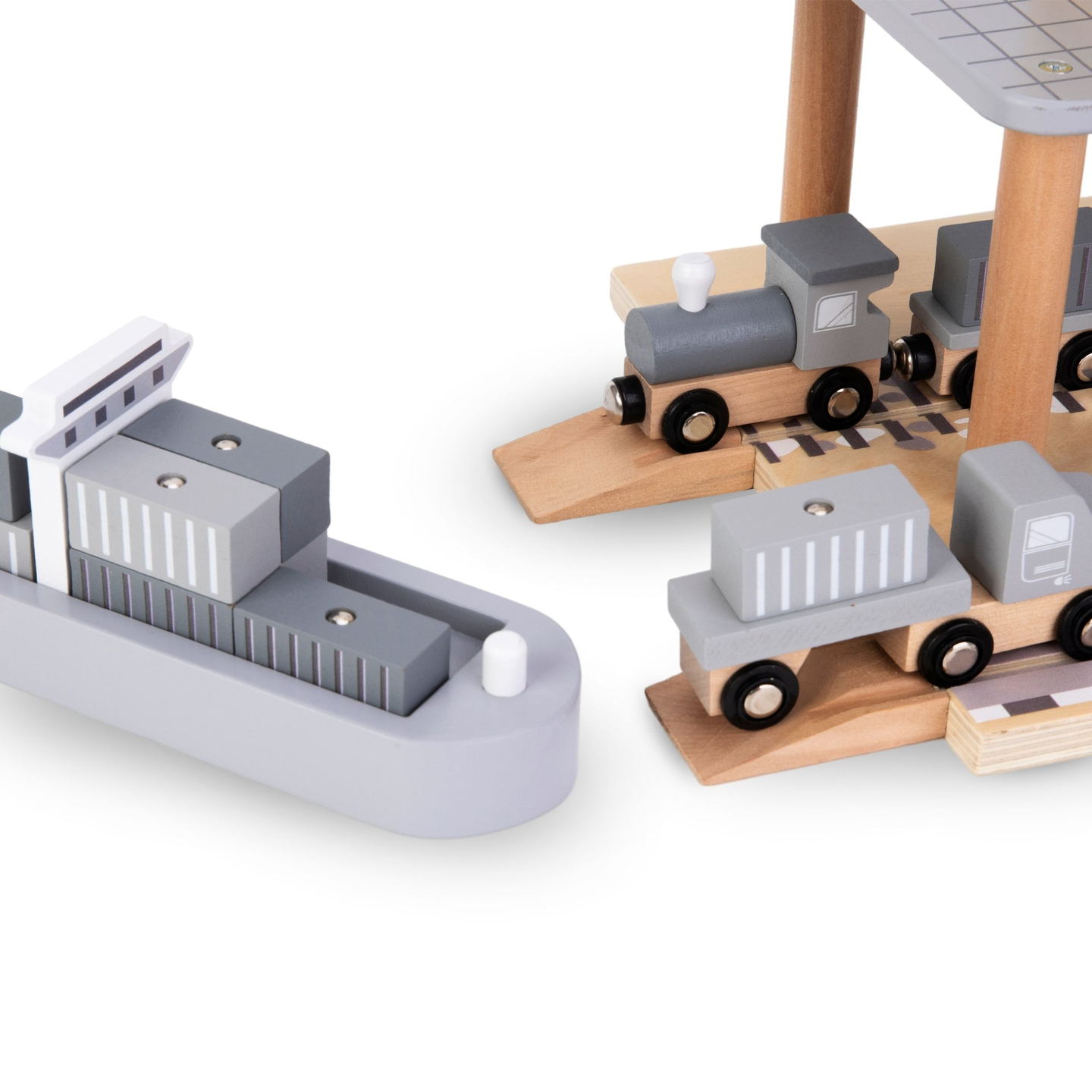 Mobilais ostas celtnis ar magnētisko vinču un piederumiem - koka komplekts