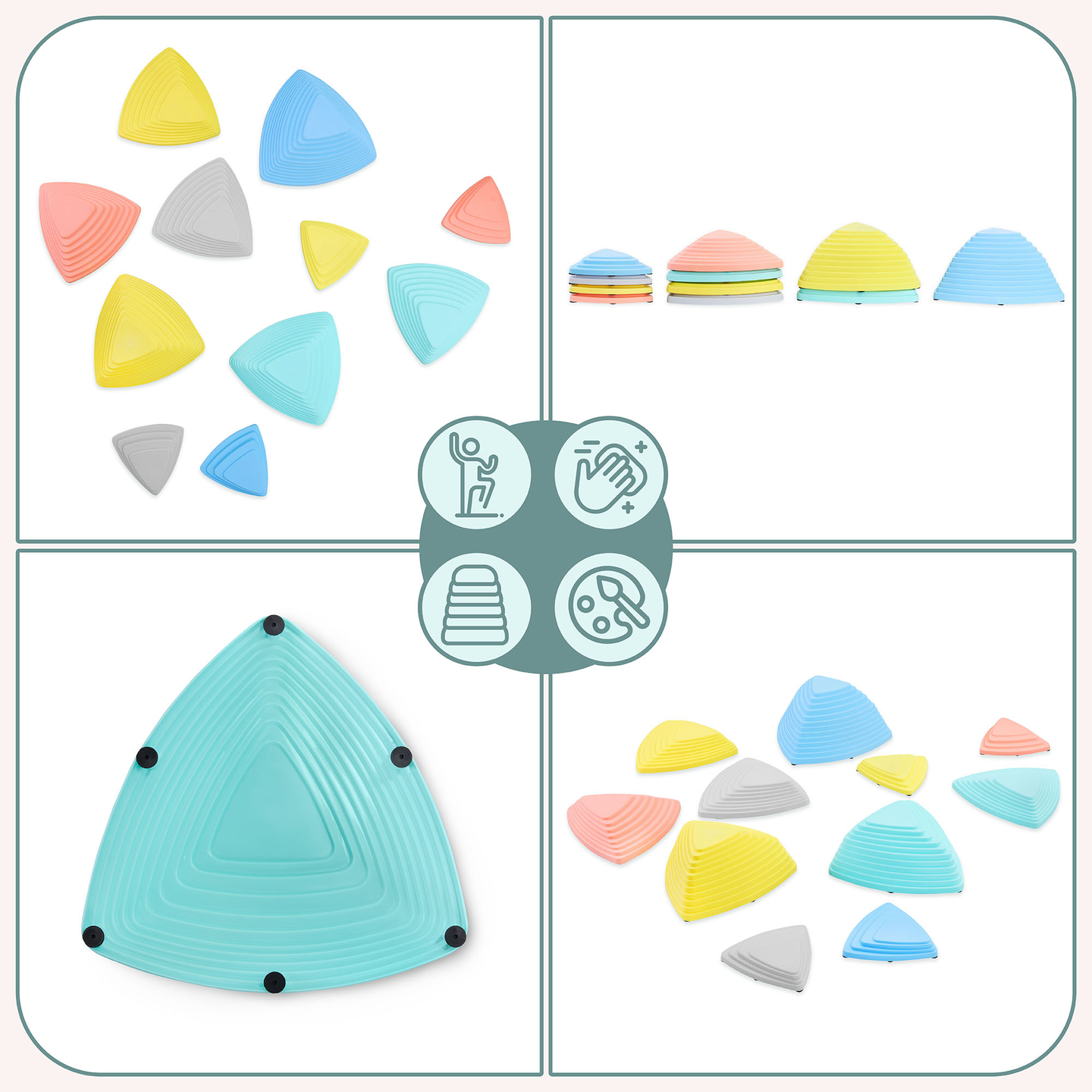 Krāsaini balansēšanas akmentiņi - 11 gab