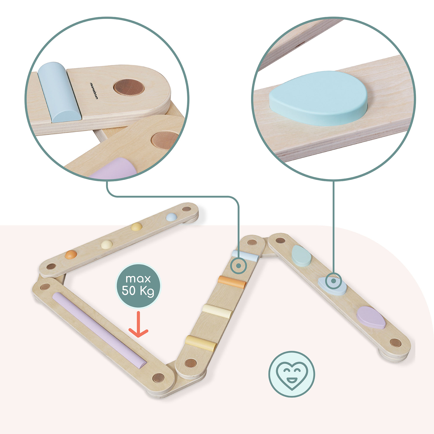 Liels koka sensorais celiņš - līdzsvara celiņš - 9 elementi