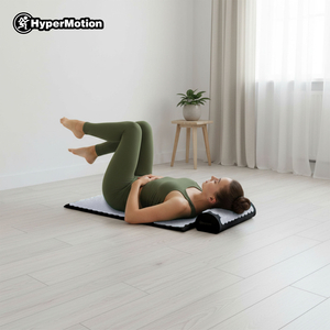 Akupresūras paklājiņš ar spilvenu un pārvalku - 72 cm HyperMotion melnbalts