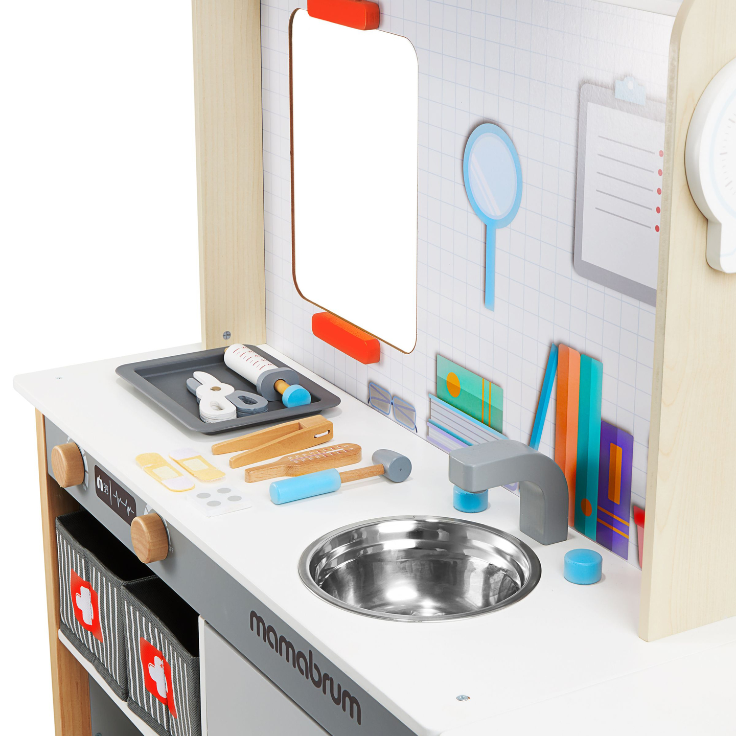 Koka ārsta kabineta slimnīca XXL - ārsta komplekts ar piederumiem