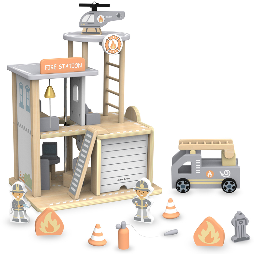 Koka ugunsdzēsēju stacija ar piederumiem, ugunsdzēsēju brigāde