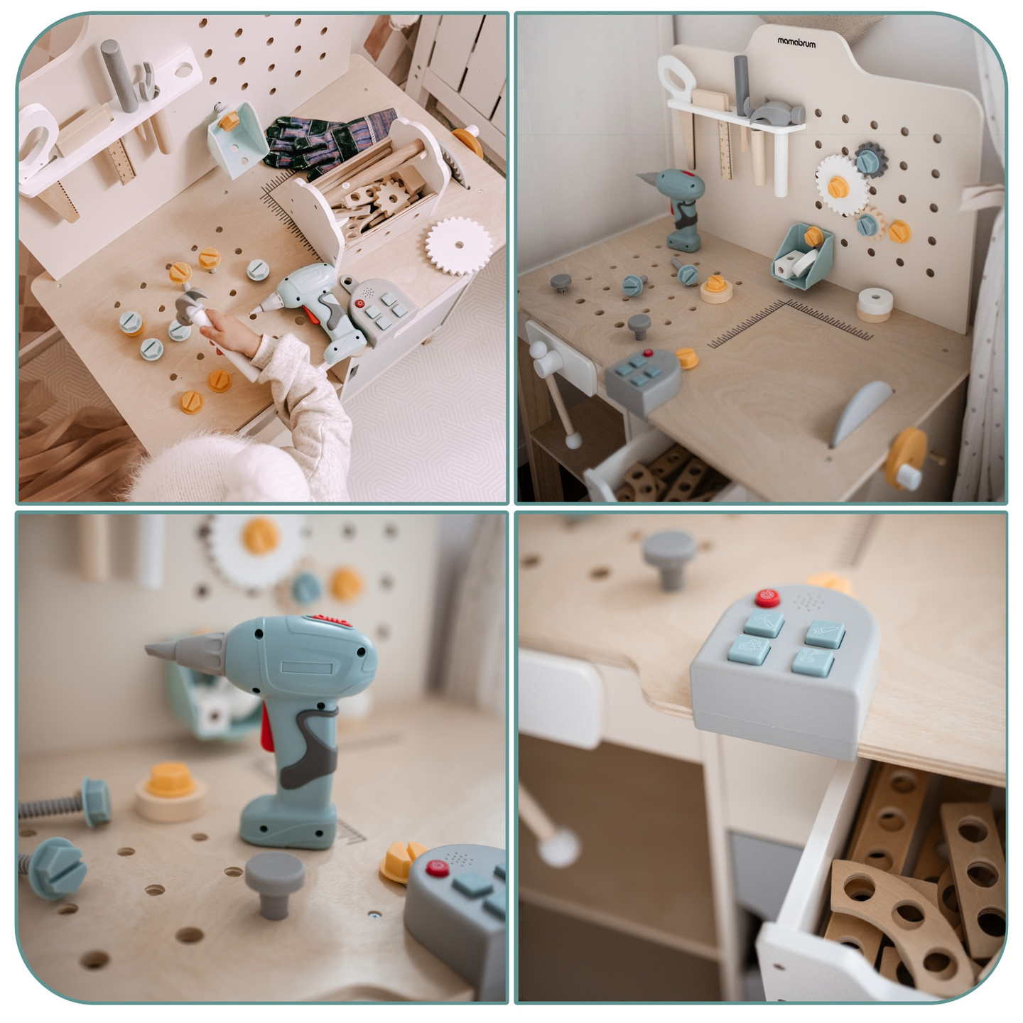 XXL Liela koka darbnīca ar instrumentiem - DIY komplekts, 74 elementi